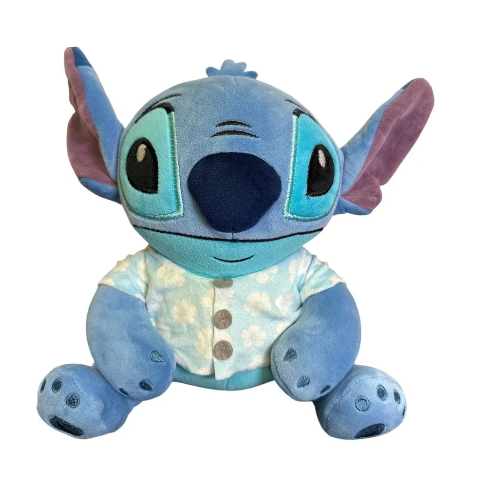 Disney Stitch Plush in Blue Floral Pajamas Jay Franco Stuffed Animal 9‎ Inch